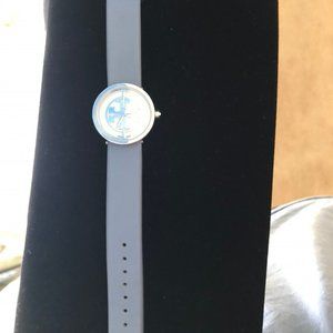 Tory Burch silver and light blue watch